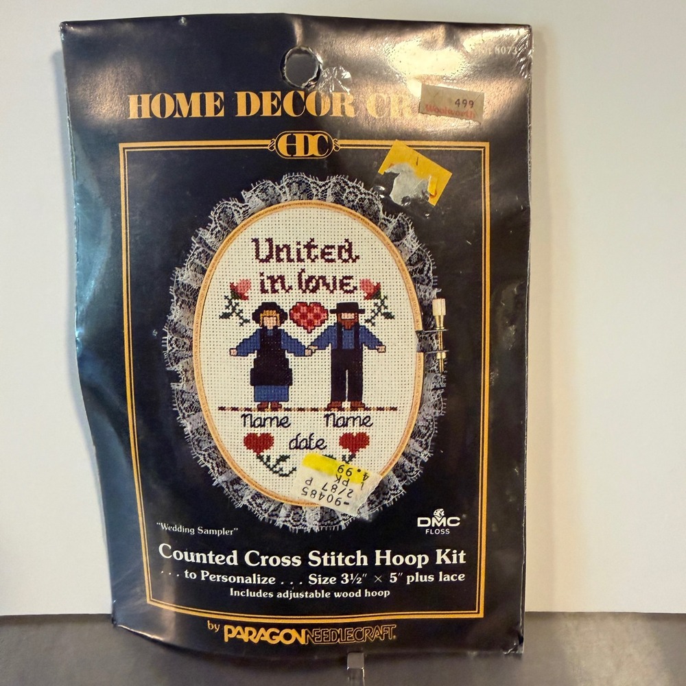 Paragon‎ Needlecraft Wedding Sampler Cross Stitch Hoop Kit Vintage 1986 New